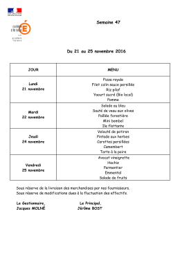 Du 21 au 25 novembre