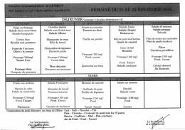 Semaine du 21 au 25 novembre