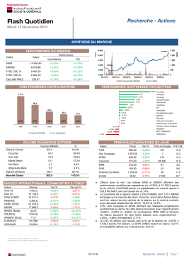 Flash Quotidien - Bourse de Casablanca