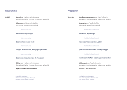 Programme Programm - Université de Fribourg