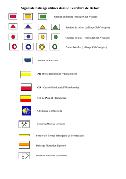 Signes de balisage utilis&eacute;s dans le Territoire de Belfort
