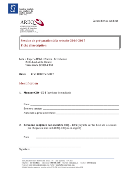 Identification Session de préparation à la retraite 2016