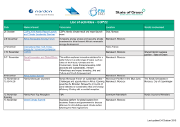 OTHER COP22 ACTIVITIES Explore the many