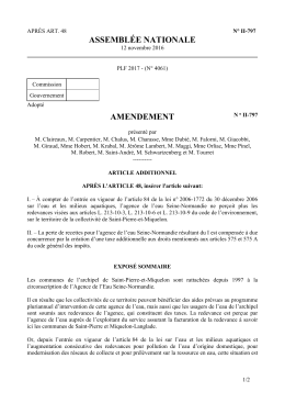 ASSEMBL&Eacute;E NATIONALE AMENDEMENT