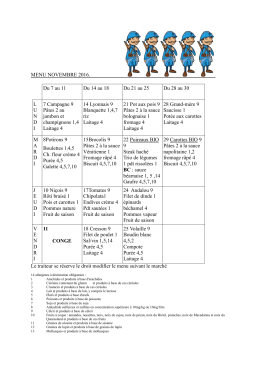 Menu Novembre 2016 - École Saint