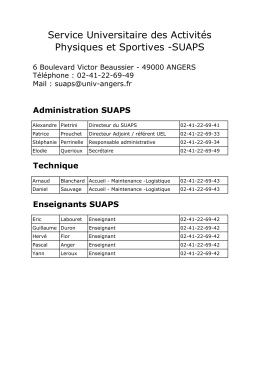 Liste de tous les contacts du SUAPS