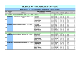 Licence 1 - Arts plastiques