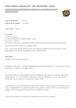 Garde d`enfants &agrave; domicile