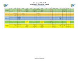 Calendrier 2016-2017 F&eacute;d&eacute;ration d`Escrime du Qu&eacute;bec
