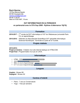 CV ROCH Navina - IUT de Villetaneuse