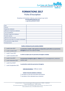 Télécharger la fiche d`inscription
