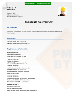 Recrutement CV ASSISTANTE POLYVALENTE