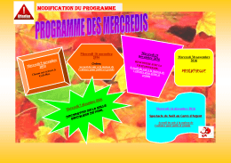 Programme des mercredis novembre/décembre 2016