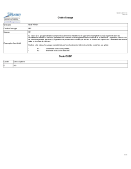 Code d`usage Code CUBF