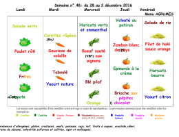 Salade verte Poulet rôti Fri​tes Compote​ ​ Carottes