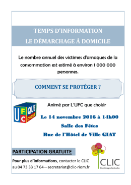 temps d`information le démarchage à domicile
