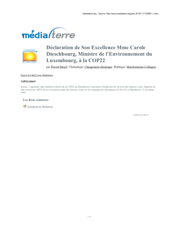 COP22 : Ban Ki-moon r&eacute;clame une hausse rapide du