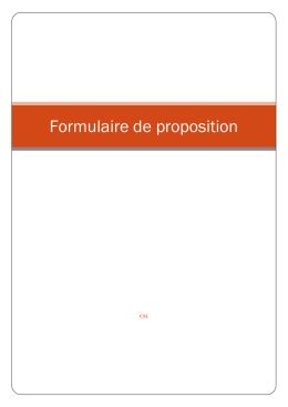 Formulaire de proposition