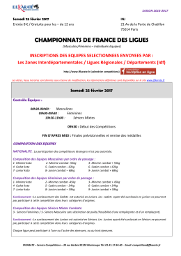 CHAMPIONNATS DE FRANCE DES LIGUES