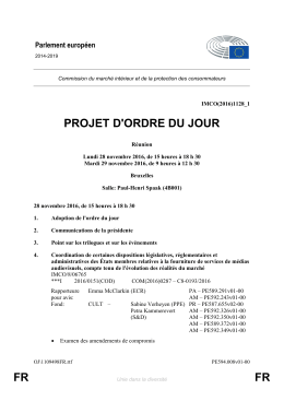 FR FR PROJET D`ORDRE DU JOUR