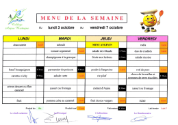 menu du 3 au 7 octobre