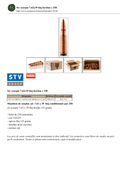 Stv scorpio 7.62x39 fmj berdan x 250 Munition de