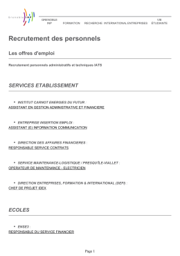 Grenoble INP - Recrutement des personnels