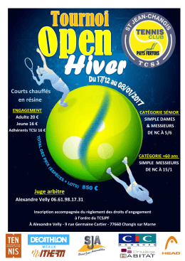 Affiche du Tournoi open hiver 2016
