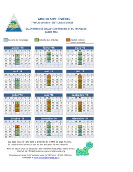 Calendrier des collectes - MRC Sept