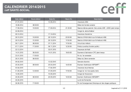 CALENDRIER 2014/2015