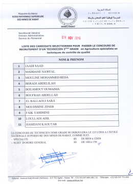 Telecharger la liste des candidats