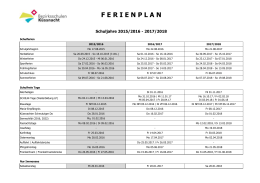 Ferienplan 2015/2016 bis 2017/2018