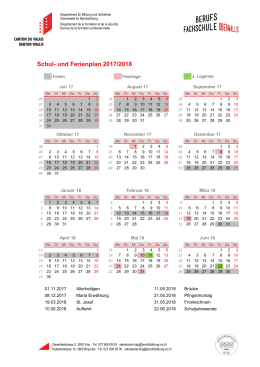 Schul- und Ferienplan 2017/2018