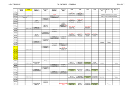 Calendrier général du club pour la saison 2016/2017