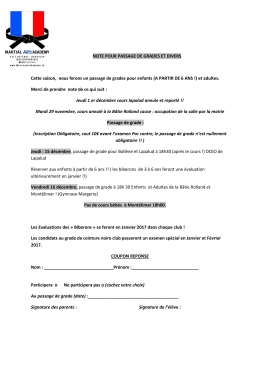 Note pour passage de grades et divers