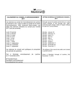 CALENDRIER DU CONSEIL D`ARRONDISSEMENT 2017 Les