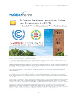 COP22 : Ban Ki-moon réclame une hausse rapide du