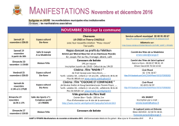 MANIFESTATIONS Novembre et décembre 2016