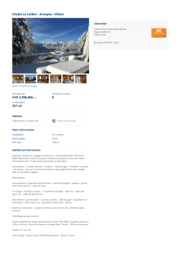 purchase Chalet Villars-sur-Ollon: Chalet Le Colibri