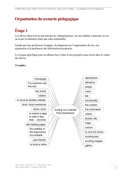 Organisation du scenario pédagogique Étape 1 - Aix