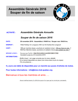 Assembl&eacute;e G&eacute;n&eacute;rale 2016 Souper de fin de saison