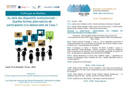 Au-delà des dispositifs institutionnels : Quelles formes