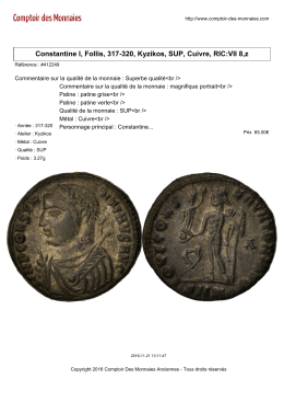 Constantine I, Follis, 317-320, Kyzikos, SUP, Cuivre, RIC:VII 8,z