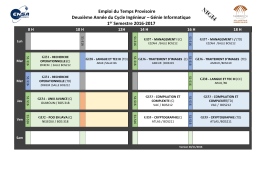 Emploi du Temps Provisoire Deuxième Année du Cycle Ingénieur