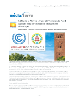 BNT : Faits Marquants de la COP22 de Marrakech