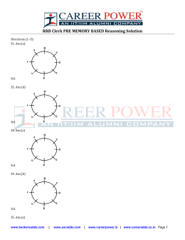 RRB Clerk PRE MEMORY BASED Reasoning Solution