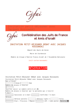 Invitation petit-d&eacute;jeuner avec Jacques Kossowski