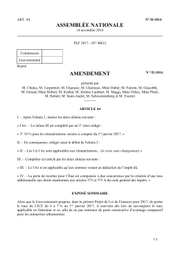 ASSEMBLÉE NATIONALE AMENDEMENT