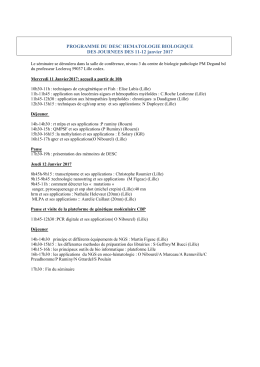 Pré-Programme du DESC hématologie biologique des