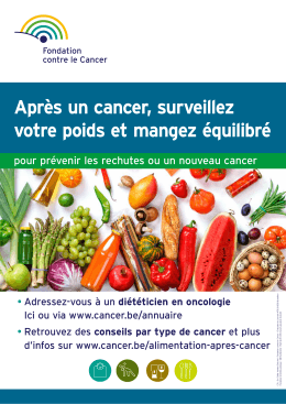 Après un cancer, surveillez votre poids et mangez équilibré
